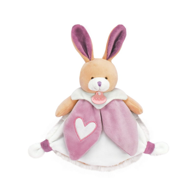  - les lumilunes - plat lapin rose violet blanc coeur 22 cm 